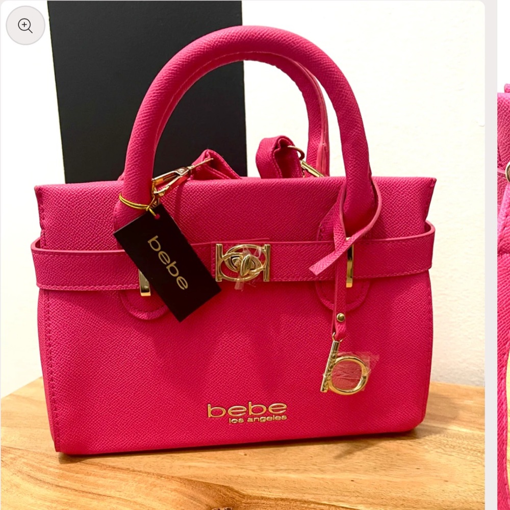 NWT Bebe Evie Hot Pink Satchel/Crossbody Bag in Orchid